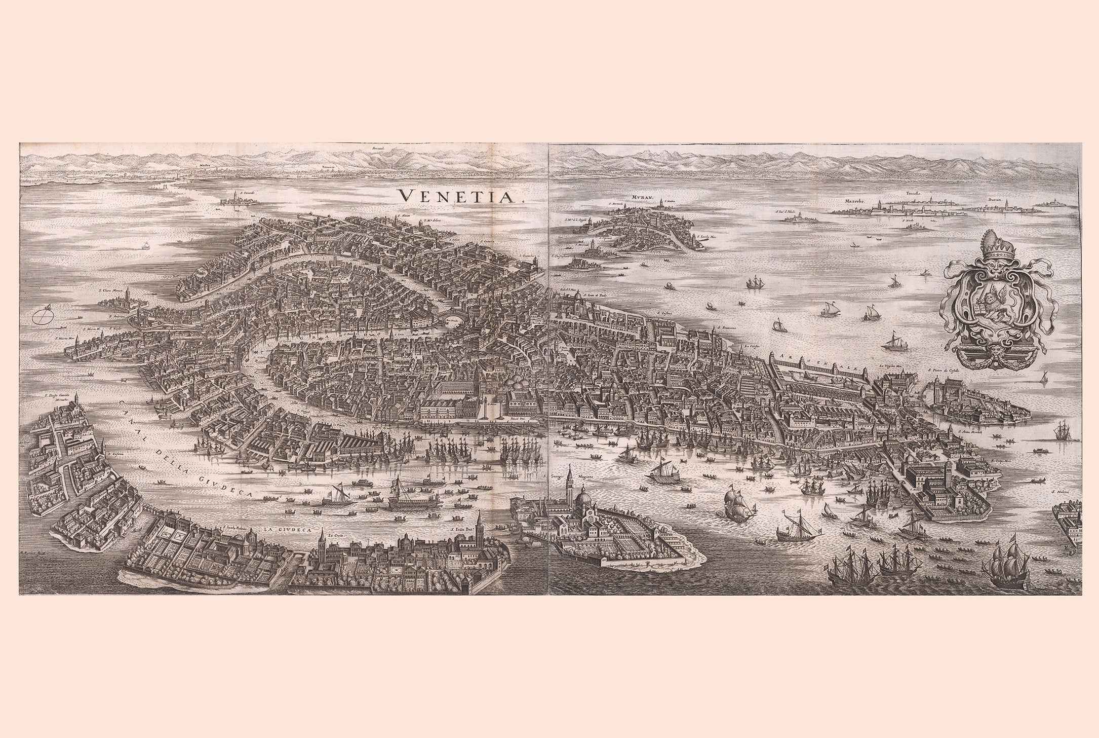 1688 Venice Map Poster - Panoramic City Plan with Grand Canal and Lagoon Detail - Strategy Maps